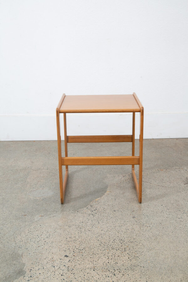 Mid Century Danish Modern Side Table End Square Restored Oak Wood Nightstand NM - Image 9