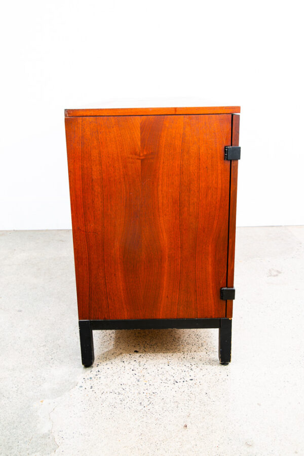 Mid Century Modern Credenza Cabinet Milo Baughman Directional Walnut Black Mcm - Image 3