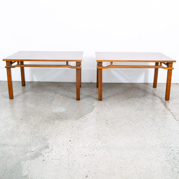 Mid Century Modern End Tables Side Custom Rectangular Walnut Nightstands Vintage - Image 5