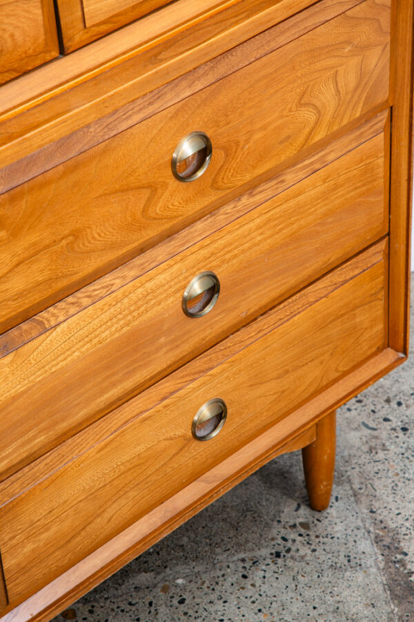 Mid Century Modern Gentlemans Chest Dresser Solid Wood 12 Drawers LA Period - Image 6