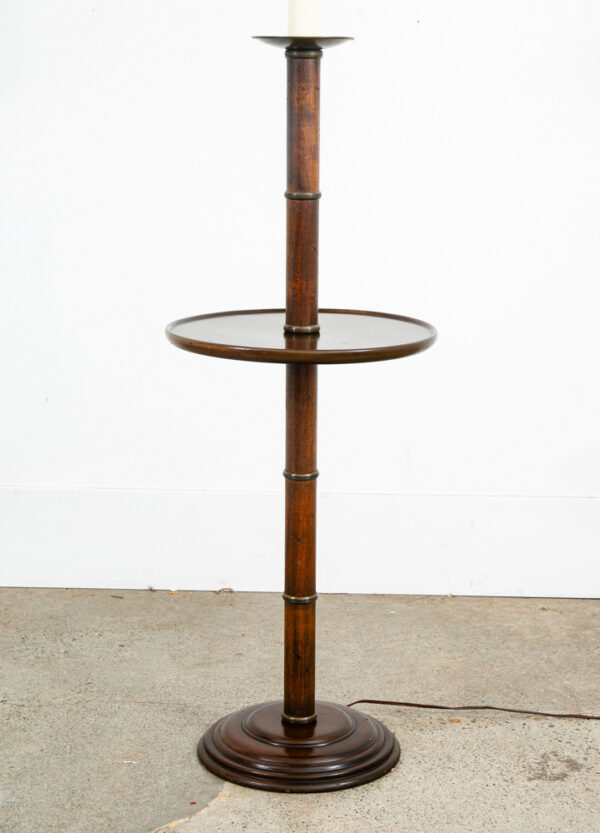 Mid Century Modern Floor Lamp Round Table Solid Wood Lighting MCM Vintage - Image 6