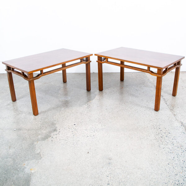 Mid Century Modern End Tables Side Custom Rectangular Walnut Nightstands Vintage - Image 6