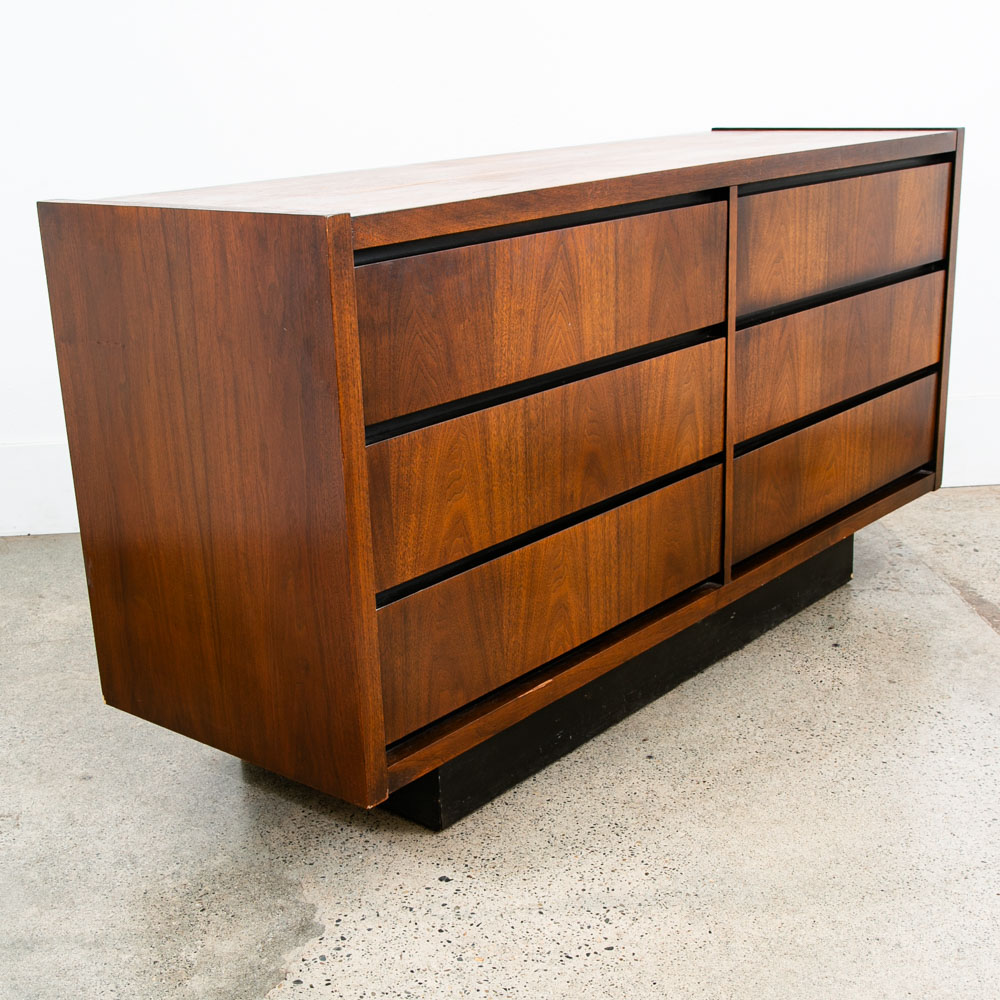 Mid Century Modern Dresser Credenza Lane 6 Drawer Walnut Sideboard Vintage Mcm