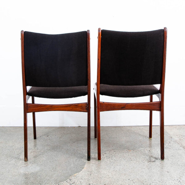 Mid Century Danish Modern Dining Chairs Johannes Andersen Set 5 Rosewood Brown - Image 4