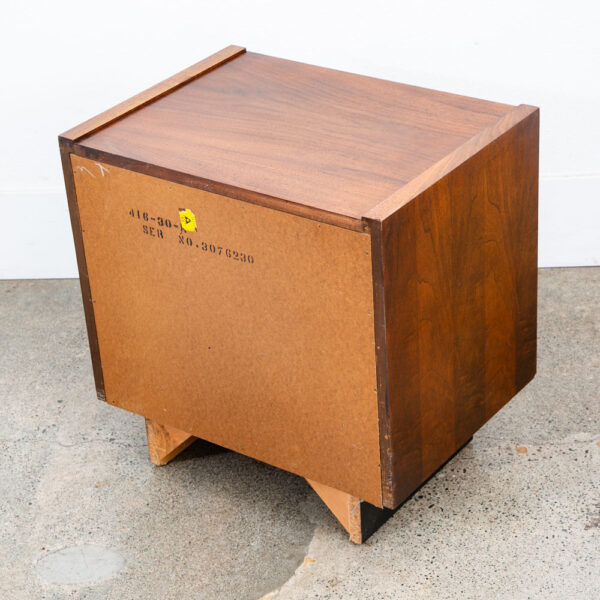 Mid Century Modern End Tables Side Nightstands Walnut Lane Drawer Plinth Base 2 - Image 9