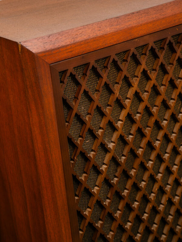 Vintage Speakers Sonics AS-447S 5 Way Walnut Tested Speaker Set Lattice Grills 1 - Image 9