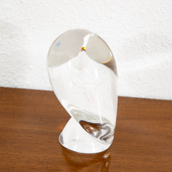 Mid Century Modern Art Glass Owl Figurine Paperweight Clear Signed Steuben - Image 6