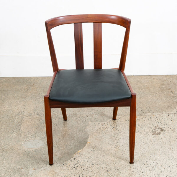Mid Century Danish Modern Dining Chair Dux Fohlke Ohlsson Black Teak Round Back - Image 2