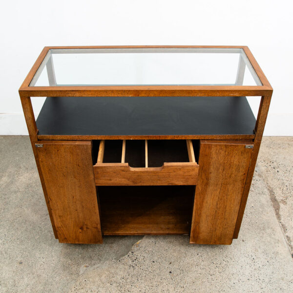 Mid Century Modern Serving Cart Trolley Rolling Bar Glass Cane Front Server Mcm - Image 11