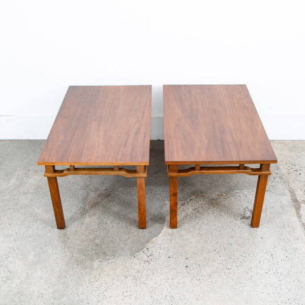Mid Century Modern End Tables Side Custom Rectangular Walnut Nightstands Vintage - Image 3