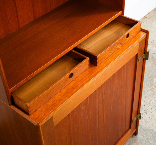Mid Century Danish Modern Bookshelf Cabinet Teak Shelves Lyby Denmark 27.5" - Image 6