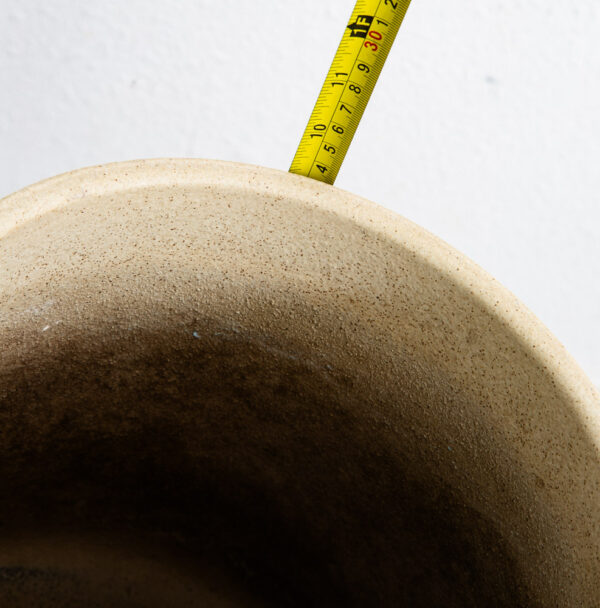 Mid Century Modern Planter AC-10 Speckled White Gainey Ceramic Oatmeal Round Mcm - Image 10
