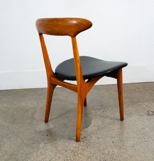 Mid Century Danish Modern Dining Chair Kurt Ostervig Skagen Black Oak Denmark - Image 4