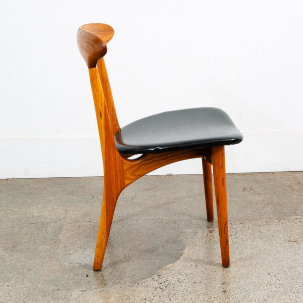 Mid Century Danish Modern Dining Chair Kurt Ostervig Skagen Black Oak Denmark - Image 3