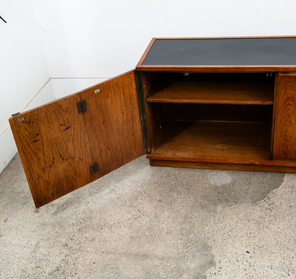 Mid Century Modern Credenza Sideboard Cartwright Founders Black Laminate Cabinet - Image 9