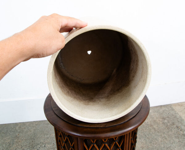 Mid Century Modern Planter AC-10 Speckled White Gainey Ceramic Oatmeal Round Mcm - Image 7