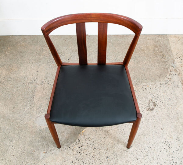 Mid Century Danish Modern Dining Chair Dux Fohlke Ohlsson Black Teak Round Back - Image 5