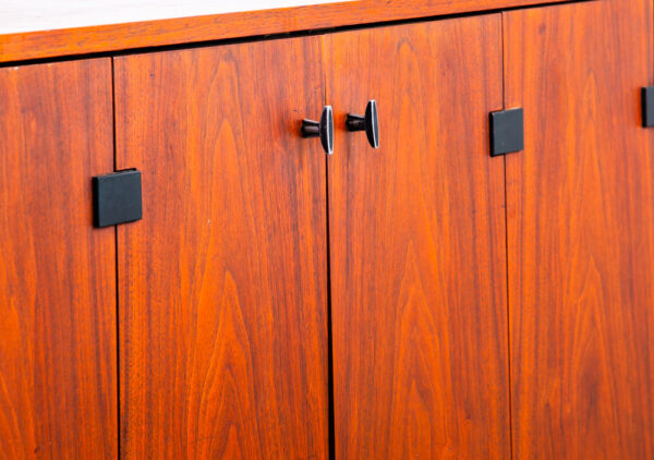 Mid Century Modern Credenza Cabinet Milo Baughman Directional Walnut Black Mcm - Image 10