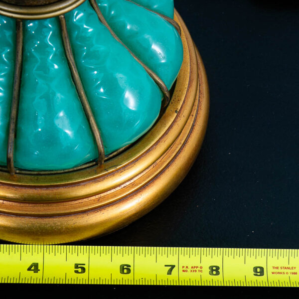 Mid Century Modern Lamp Table Light Caged Glass Murano Turquoise Marbro Venetian - Image 12