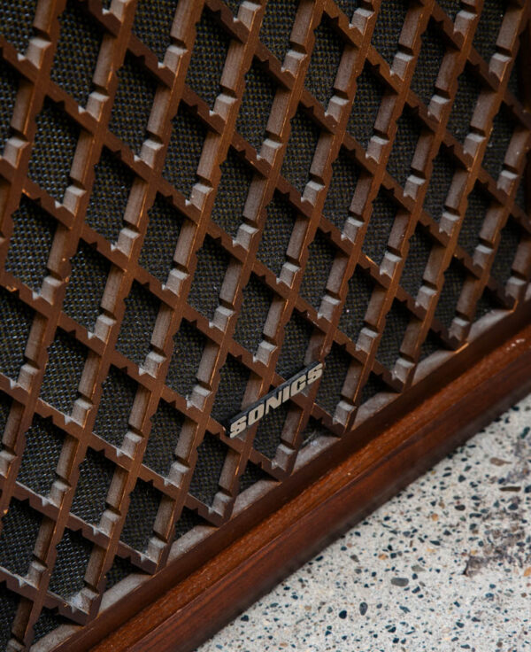 Vintage Speakers Sonics AS-447S 5 Way Walnut Tested Speaker Set Lattice Grills 1 - Image 11
