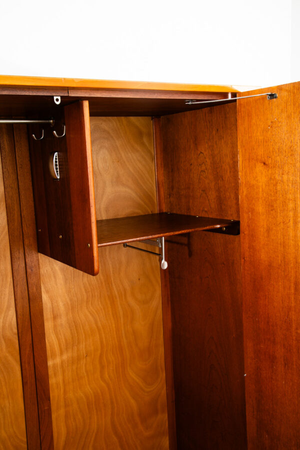 Mid Century Danish Cabinet Custom Armoire Wardrobe Walnut Denmark Drawer Locking - Image 11