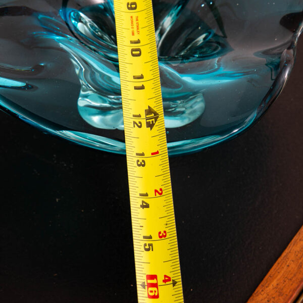 Mid Century Modern Art Glass Vase 2 Tone Teal Blue Murano Seguso Poli Art Studio - Image 12