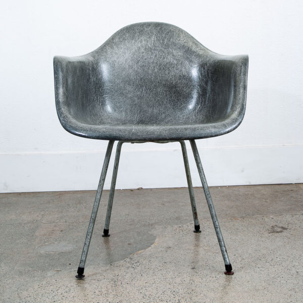 Mid Century Modern Arm Shell SAX Eames Herman Miller Elephant Grey Ropes Edge #2