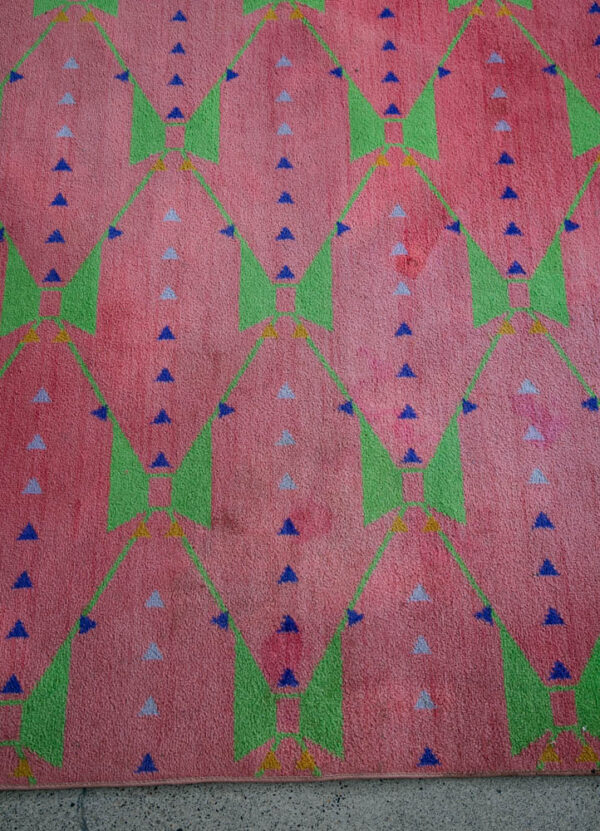 Mid Century Modern Area Rug Pink Green Frank Lloyd Wright Carpet 97.5x77" Mcm - Image 5