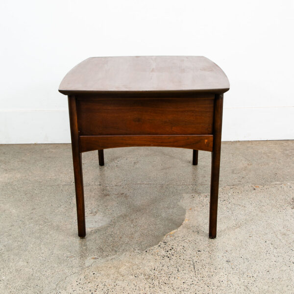 Mid Century Modern Nightstand End Side Table Kroehler Walnut Drawer Brass Single - Image 8