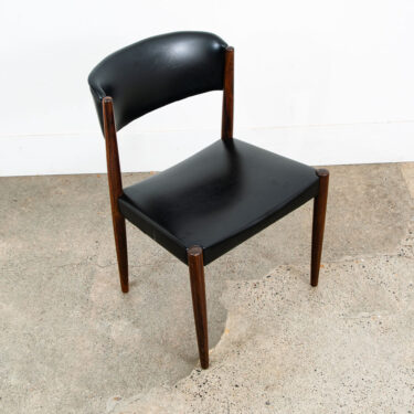 Mid Century Danish Modern Dining Chair Solid Rosewood Black Vintage Mcm Denmark