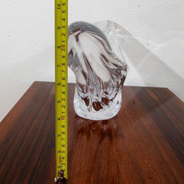Mid Century Modern Abstracted Studio Art Glass Serving Bowl Vessel Daum Nancy NM - Image 12