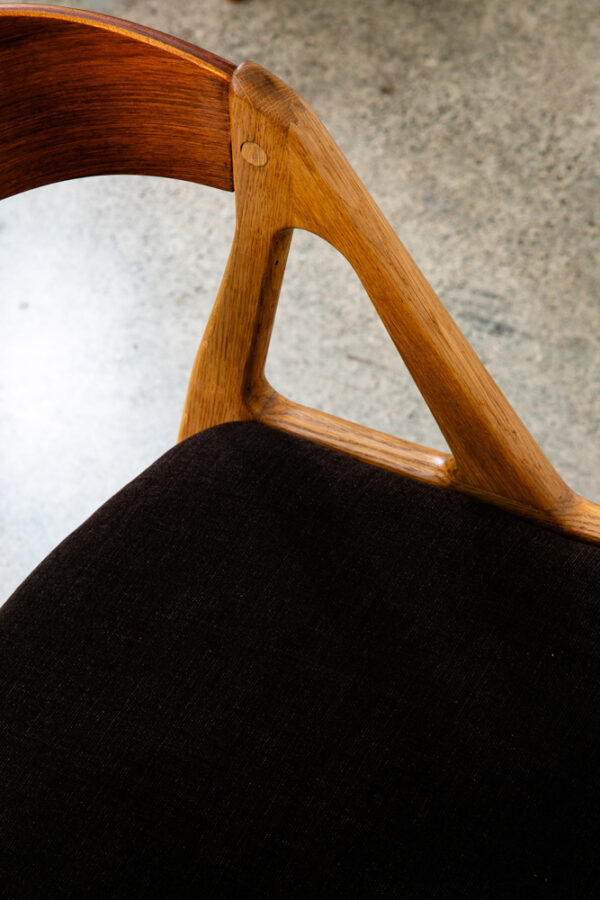 Mid Century Danish Modern Dining Chair Henning Kjaernulf Hansen Teak Oak Brown - Image 12
