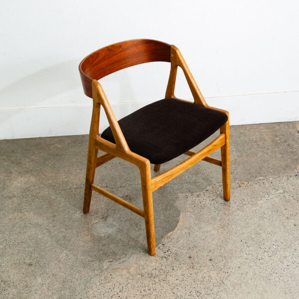 Mid Century Danish Modern Dining Chair Henning Kjaernulf Hansen Teak Oak Brown - Image 2