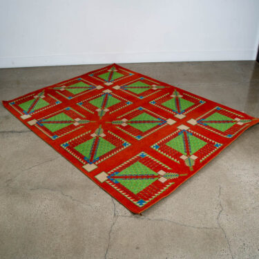 Mid Century Modern Area Rug Orange Green Frank Lloyd Wright Carpet 83x109" Mcm