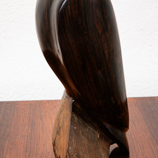 Mid Century Danish Modern Artisan Carved Owl Sculpture Solid Rosewood Mcm Studio - Image 6