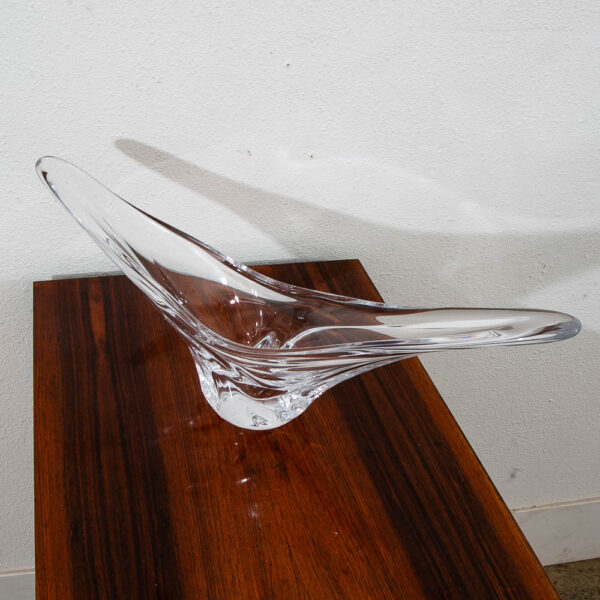 Mid Century Modern Abstracted Studio Art Glass Serving Bowl Vessel Daum Nancy NM - Image 5