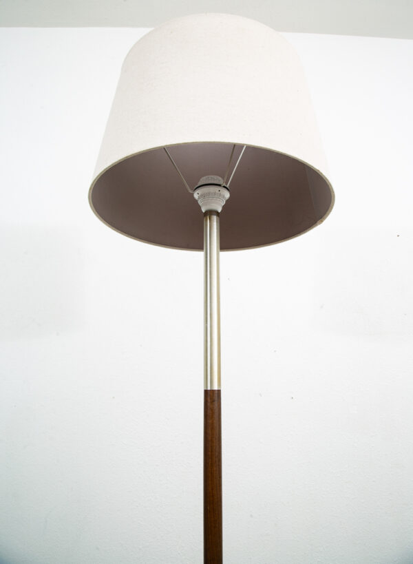 Mid Century Danish Modern Floor Lamp Light Round Tall Rosewood Vintage Shade Mcm - Image 3
