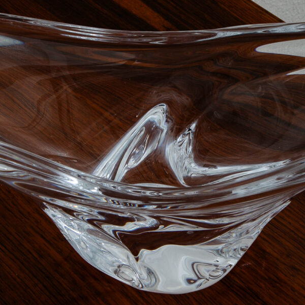 Mid Century Modern Abstracted Studio Art Glass Serving Bowl Vessel Daum Nancy NM - Image 4