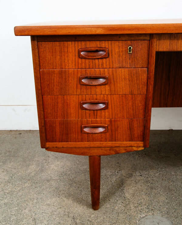 Mid Century Danish Modern Desk Executive Office 8 Drawer Bookshelf Locking Mcm - Image 10