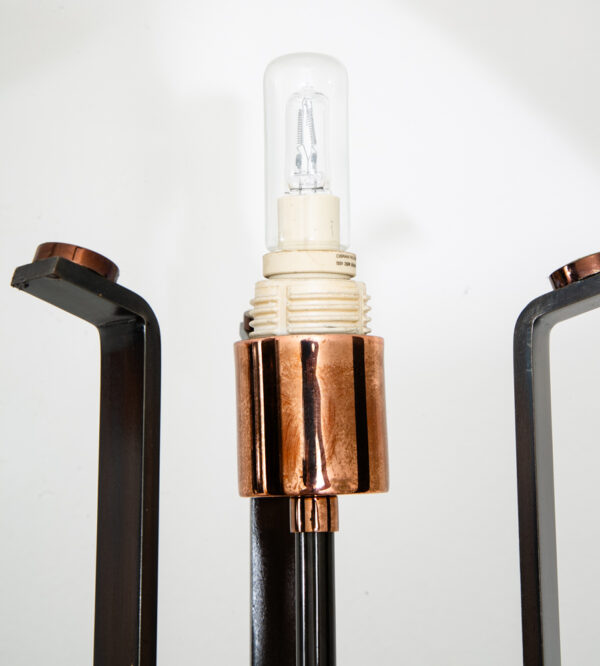 Mid Century Post Modern Floor Lamp Set Copper Reico Milan Italy Pair Two 74.5" - Image 8