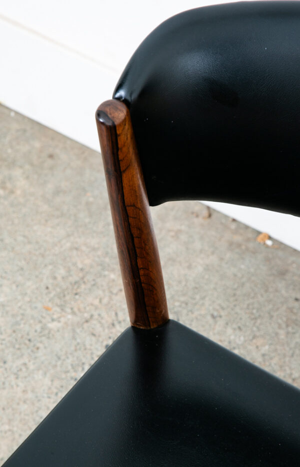 Mid Century Danish Modern Dining Chair Solid Rosewood Black Vintage Mcm Denmark - Image 5
