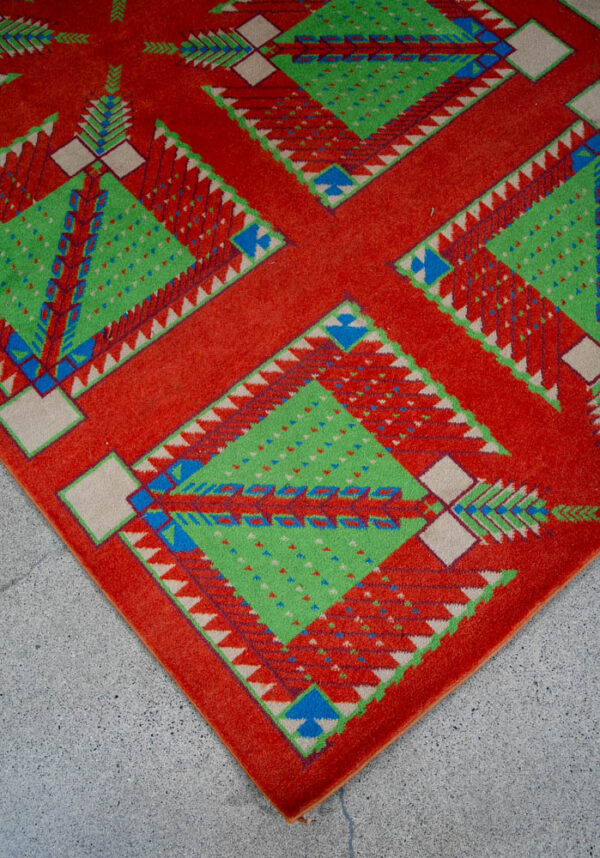 Mid Century Modern Area Rug Orange Green Frank Lloyd Wright Carpet 83x109" Mcm - Image 8