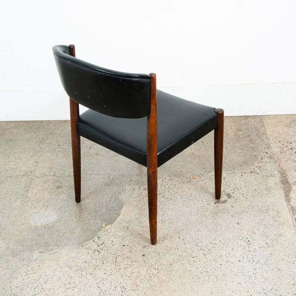 Mid Century Danish Modern Dining Chair Solid Rosewood Black Vintage Mcm Denmark - Image 9