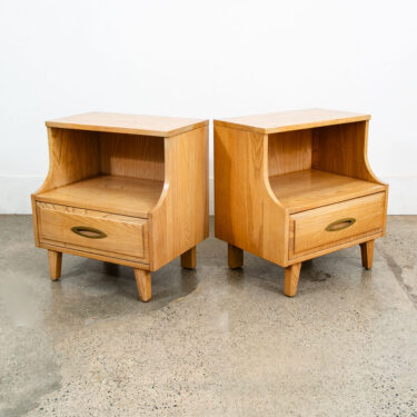 Mid Century Modern Nightstands End Side Tables LA period Furniture Ash Drawer NM