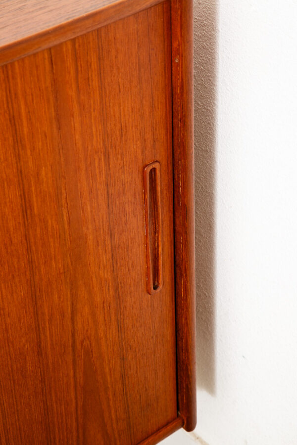 Mid Century Danish Modern Credenza Sideboard Sliding Doors Teak Drawer Denmark - Image 12