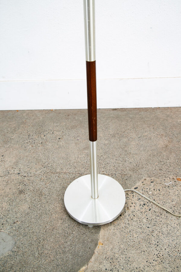Mid Century Danish Modern Floor Lamp Light Round Tall Rosewood Vintage Shade Mcm - Image 4