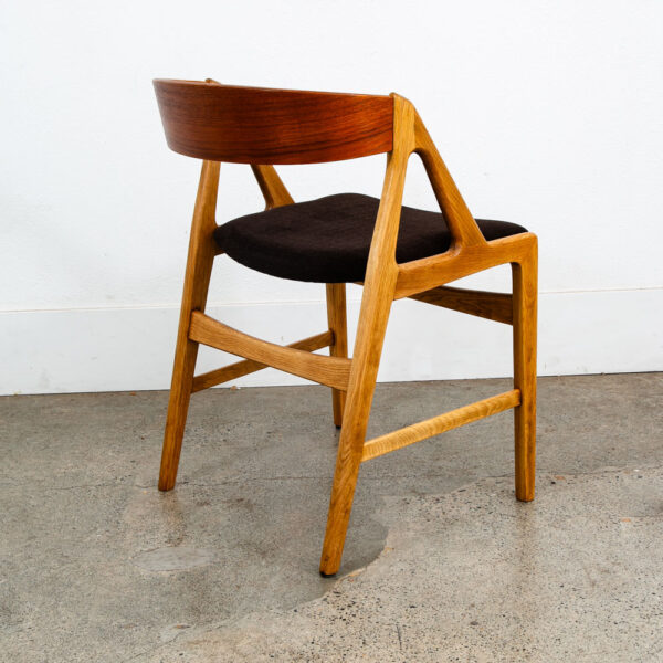 Mid Century Danish Modern Dining Chair Henning Kjaernulf Hansen Teak Oak Brown - Image 5