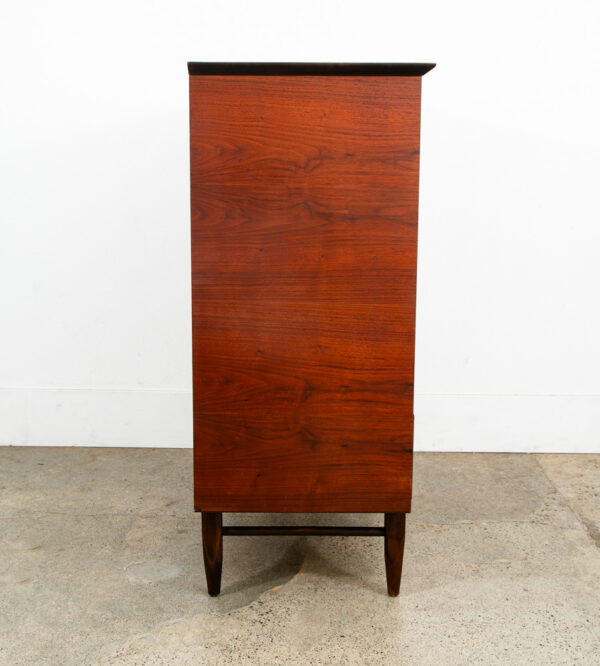 Mid Century Modern Dresser Highboy 5 Drawer Walnut Vega by Morris Trim Vintage - Image 3