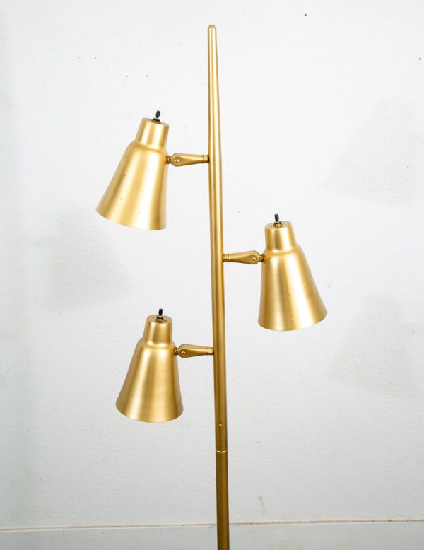 Mid Century Modern Floor Lamp Metal Brass Adjustable 3 Light American Vintage - Image 4