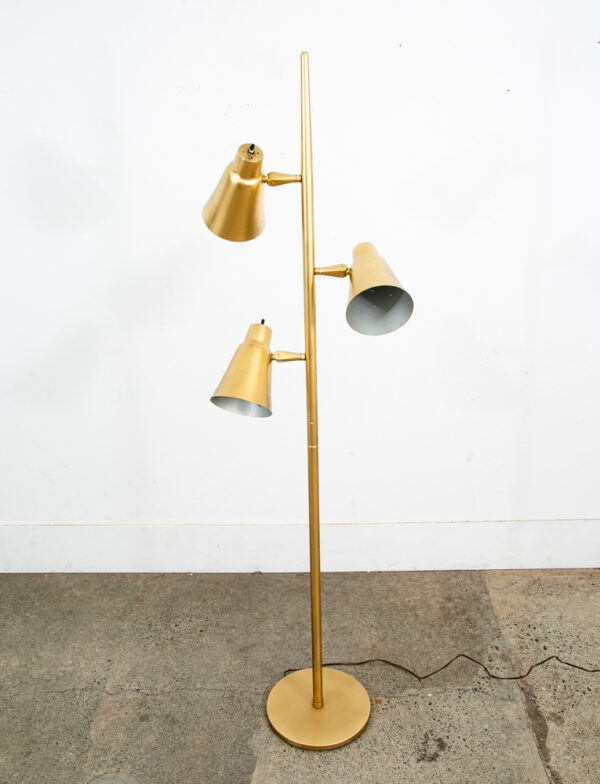 Mid Century Modern Floor Lamp Metal Brass Adjustable 3 Light American Vintage - Image 2